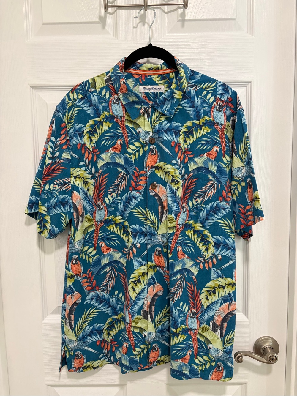 Tommy Bahama Blue Tropical Parrot Short-Sleeve Camp Shirt